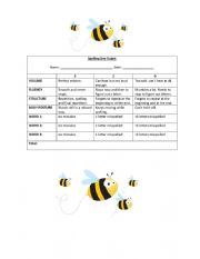 English Worksheet: Spelling Bee Rubric