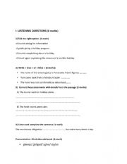 English Worksheet: mid term test 3 - 3rd form 