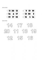 English Worksheet: numbers