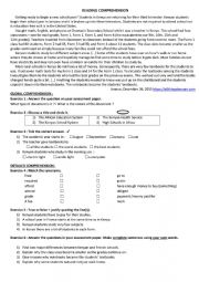 English Worksheet: Reading Comprehension - A School Day in Kenya