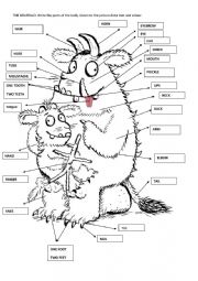 Answer key of gruffalo parts of the body+ story comprehension questions