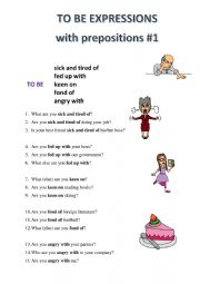 To be expressions with prepositions - 1