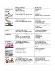 English Worksheet: Shopping phrases 
