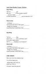 English Worksheet: gaga star has risen