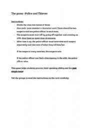 English Worksheet: Police and Thieves