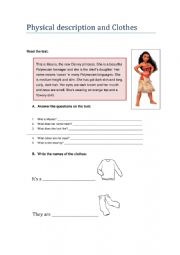 English Worksheet: Physical description and Clothes