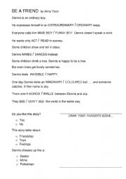 English Worksheet: BE A FRIEND by Salina Yoon