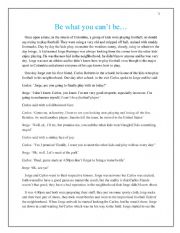 English Worksheet: Be what you cant be