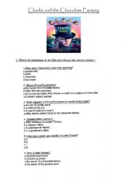 English Worksheet: Charlie and the chocolate factory