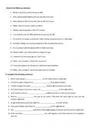 English Worksheet: ued to be/get used to