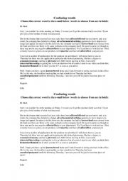 English Worksheet: confusing words