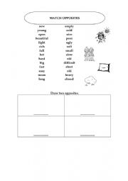 English Worksheet: Opposites