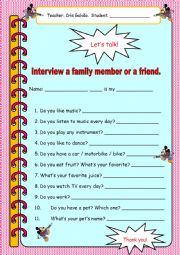 INTERVIEW - KIDS INTERVIEW A FAMILY MEMBER OR A FRIEND