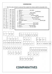 English Worksheet: Comparatives 