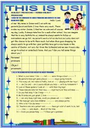 English Worksheet: This is us: object pronouns