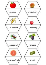 English Worksheet: puzzle fruit