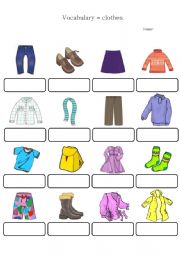 clothes vocabulary