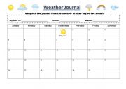 English Worksheet: Weather Journal