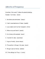 English Worksheet: Adverbs of Frequency