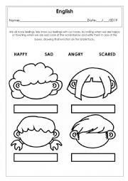 English Worksheet: Feelings