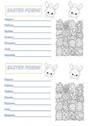 English Worksheet: Easter poem/word search