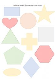 Food and shapes worksheet