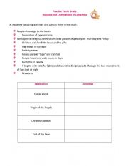 English Worksheet: celebrations-in-costa-rica_27558