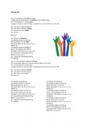 English Worksheet: Hands Up