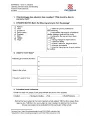 English Worksheet: Filands Educational Reform - Listening and Debate