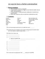 English Worksheet: 10 Ways to have a better conversaiton