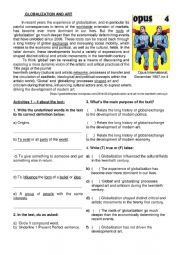 English Worksheet: Globalization and Art