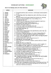 Environment vocabulary matching