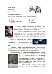 English Worksheet: Movie genre class