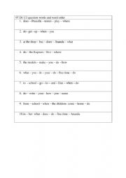 English Worksheet: Questions with Question words