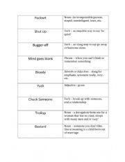 Informal Slang Kinesthetic Matching Task