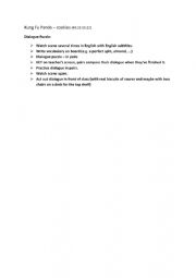 Kung Fu Panda 1 movie worksheet 3