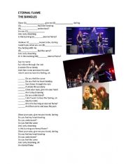 English Worksheet: ETERNAL FLAME THE BANGLES - present simple