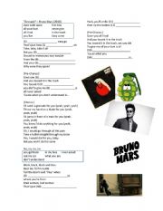 English Worksheet: Grenade - bruno mars - vocabulary 