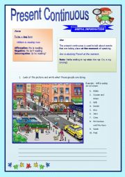 English Worksheet: Present continuous