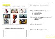 English Worksheet: About superheroes