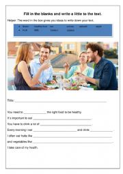 English Worksheet: HEALTHY FOOD