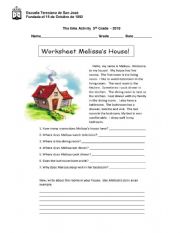 English Worksheet: part of the house