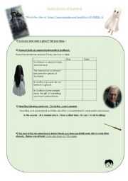 English Worksheet: Castle ghosts of Scotland youtube video