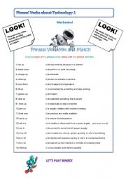 Phrasal Verbs for Technology Part 1 - Mechanical