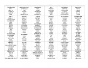 English Worksheet: Taboo Cards 