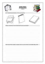 English Worksheet: BOOK REPORT MY FIRST ENGLISH BOOKS