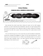 PRACTICING READING COMPREHENSION SKILLS: DRAWING CONCLUSIONS