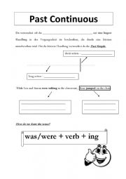 English Worksheet: Past Continuous Rules