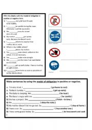 English Worksheet: Modal verb Must