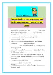 English Worksheet: Mixed tenses review